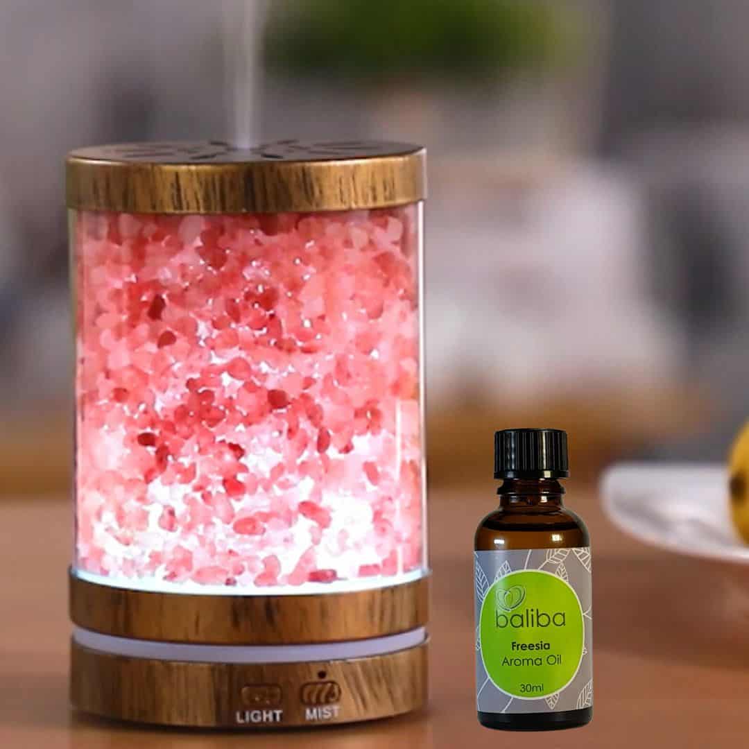 himalayan rock salt diffuser set with essential oil